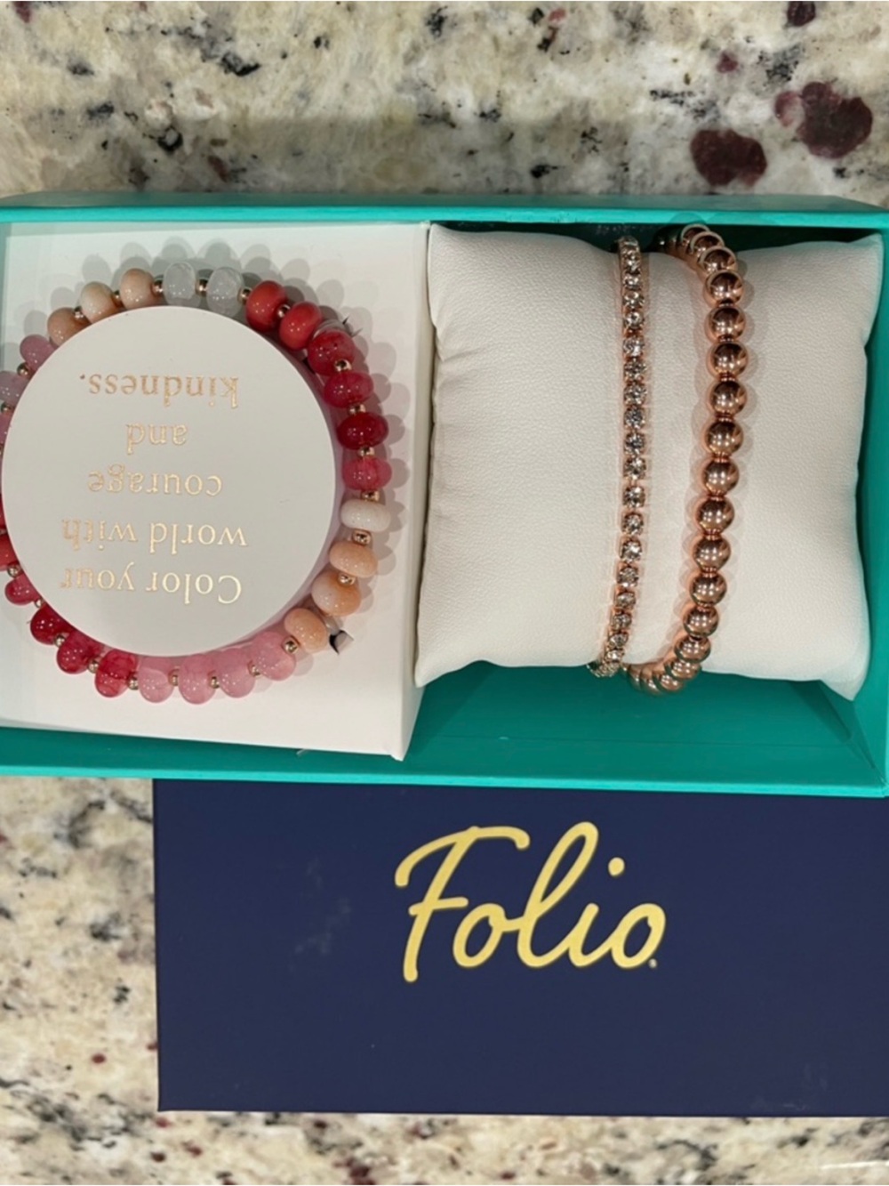 NWT FOLIO women’s stackable 3 pcs Bracelet set NIB perfect for a cute Gift 🎁